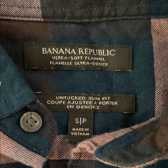 Banana Republic Plaid Button-Up Shirt - Pink and Blue small - Picture 3 of 3